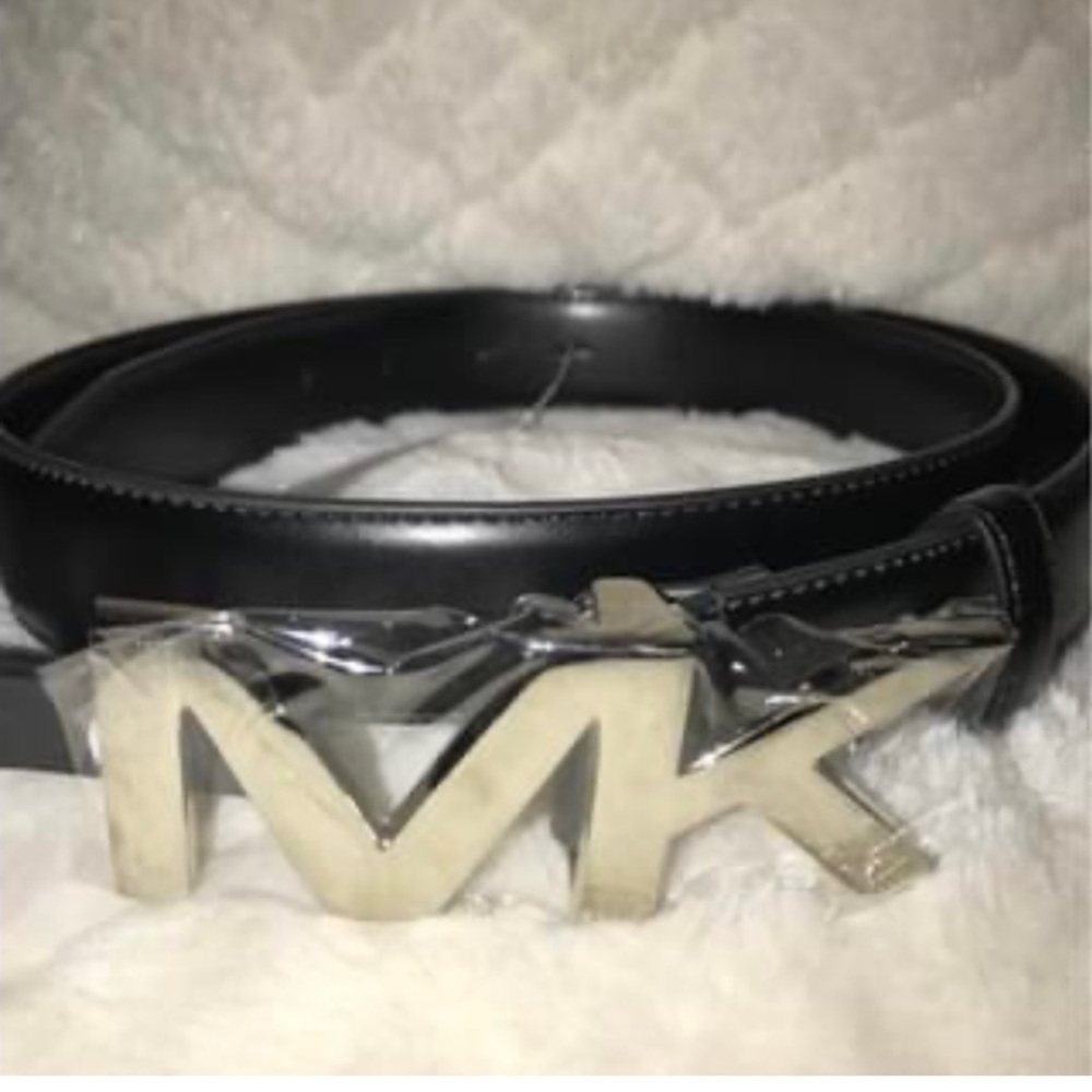 Michael Kors Men Hardware Belt Black & Silver Signature Size 34- 85 cm. NWT - Picture 7 of 12